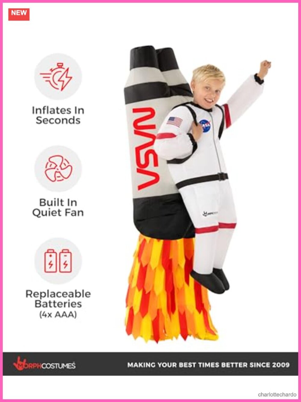 Kids Inflatable Rocketship Costume One Size - Picture 5 of 6